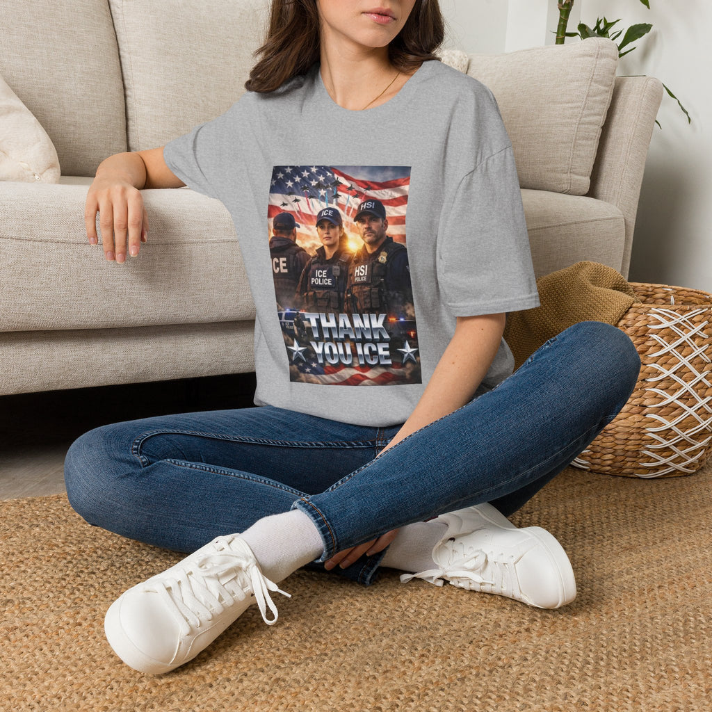 Police Tribute T-Shirt — "Thank You Police" American Flag Design