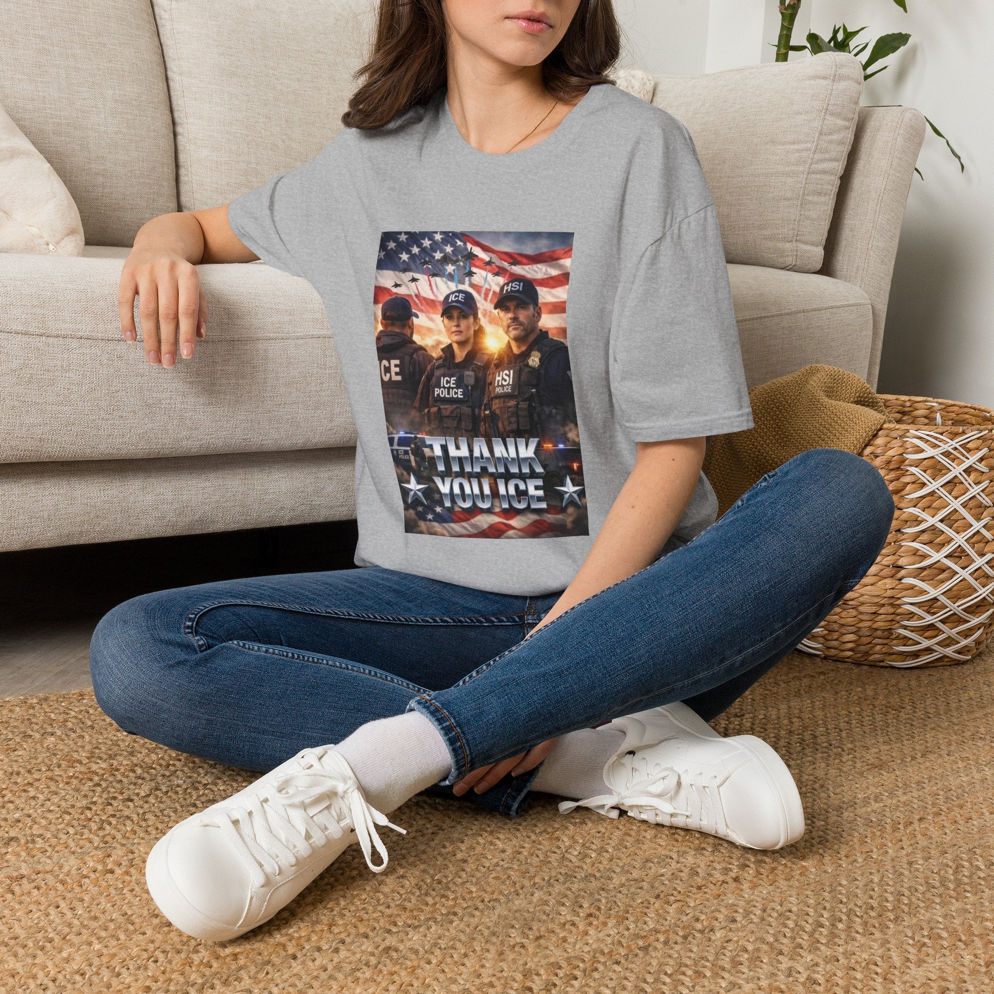 Police Tribute T-Shirt — "Thank You Police" American Flag Design