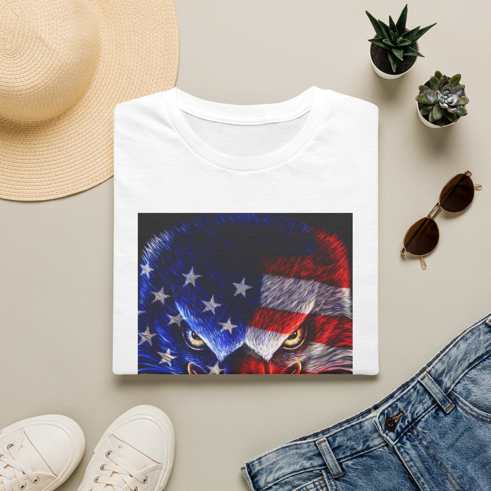 Patriotic Eagle T-Shirt — American Flag Bald Eagle Graphic Tee