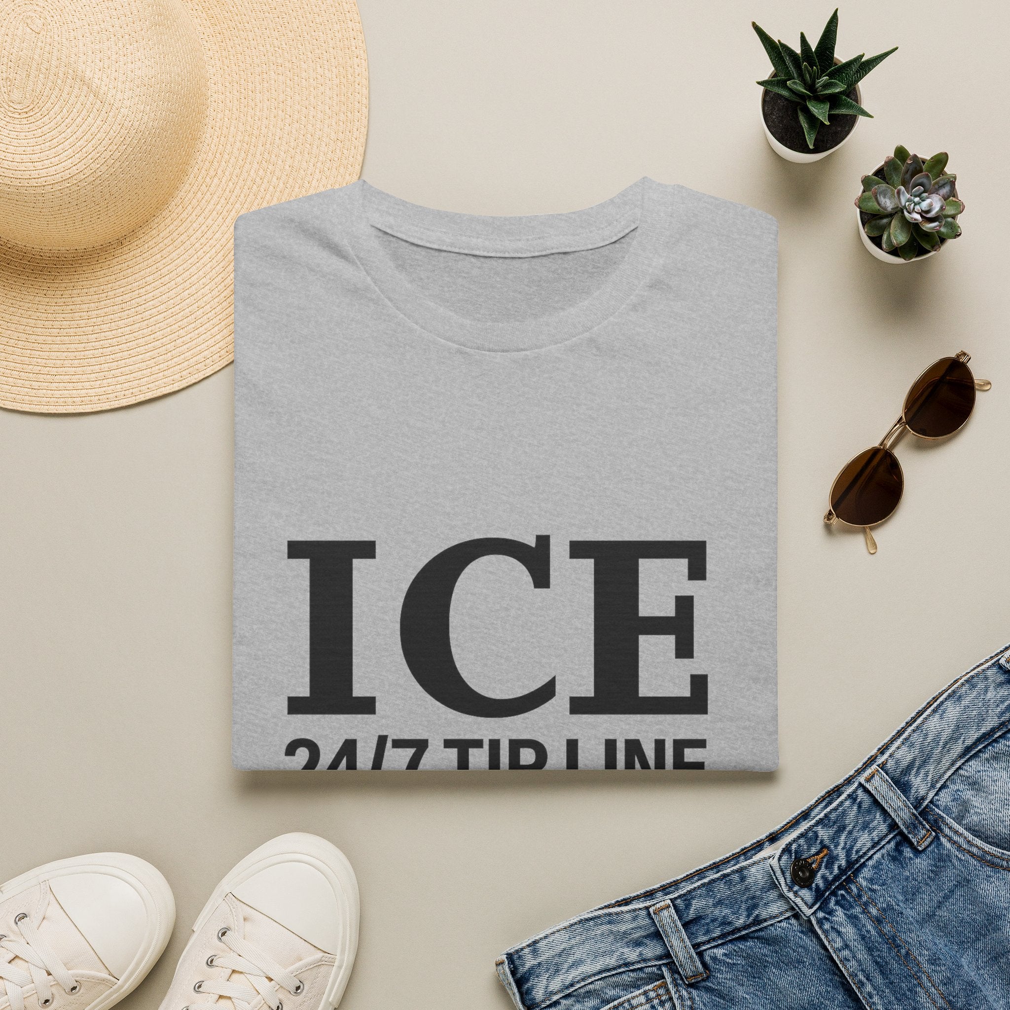 ICE 24/7 Tip Line T-Shirt — Funny ICE Hotline Graphic Tee