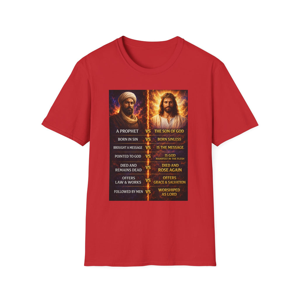 Religious Comparison Graphic Tee — 'A Prophet vs The Son of God'