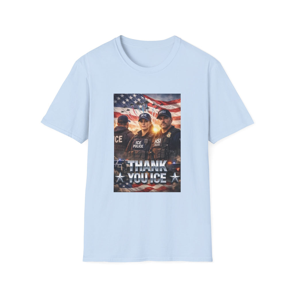 Police Tribute T-Shirt — "Thank You Police" American Flag Design