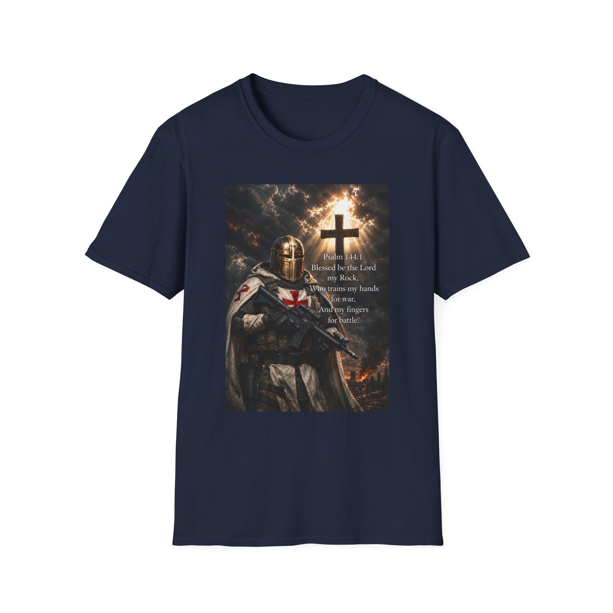 Christian Knight T-Shirt — Psalm 18:1 Faith & Strength Tee