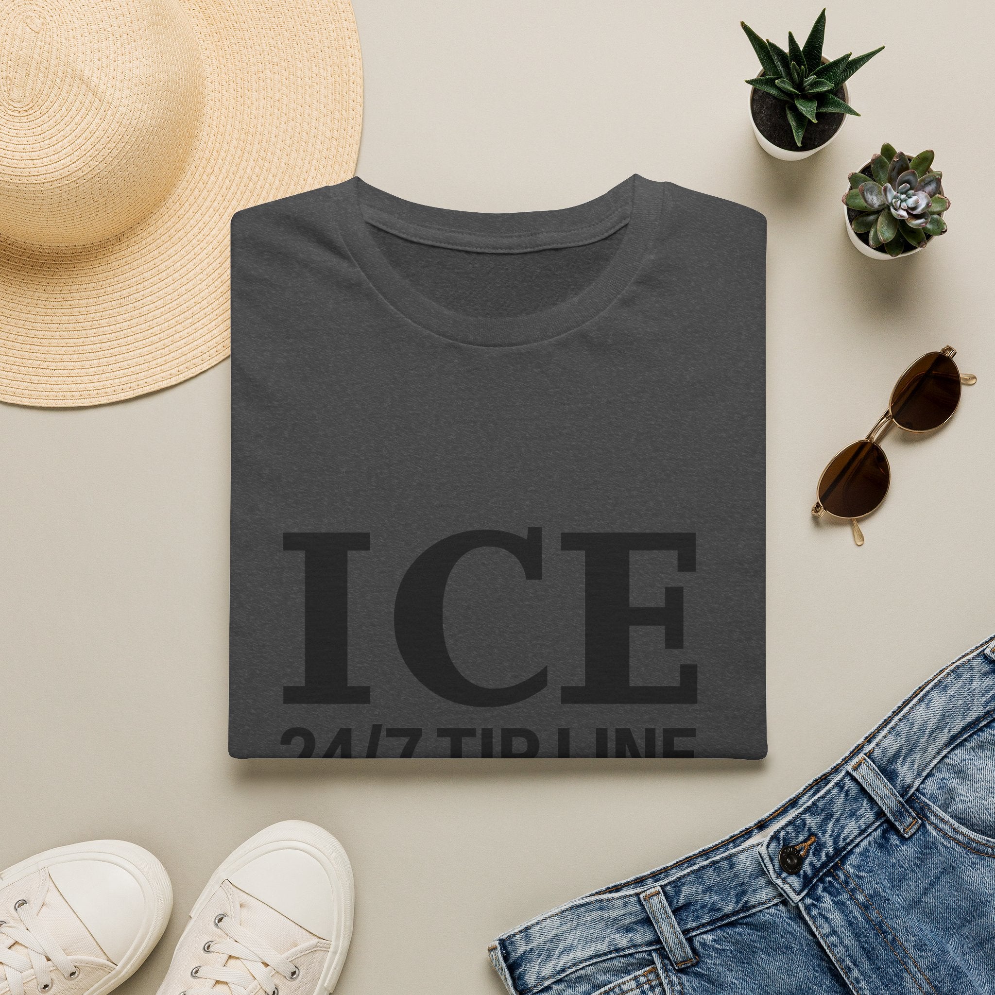 ICE 24/7 Tip Line T-Shirt — Funny ICE Hotline Graphic Tee