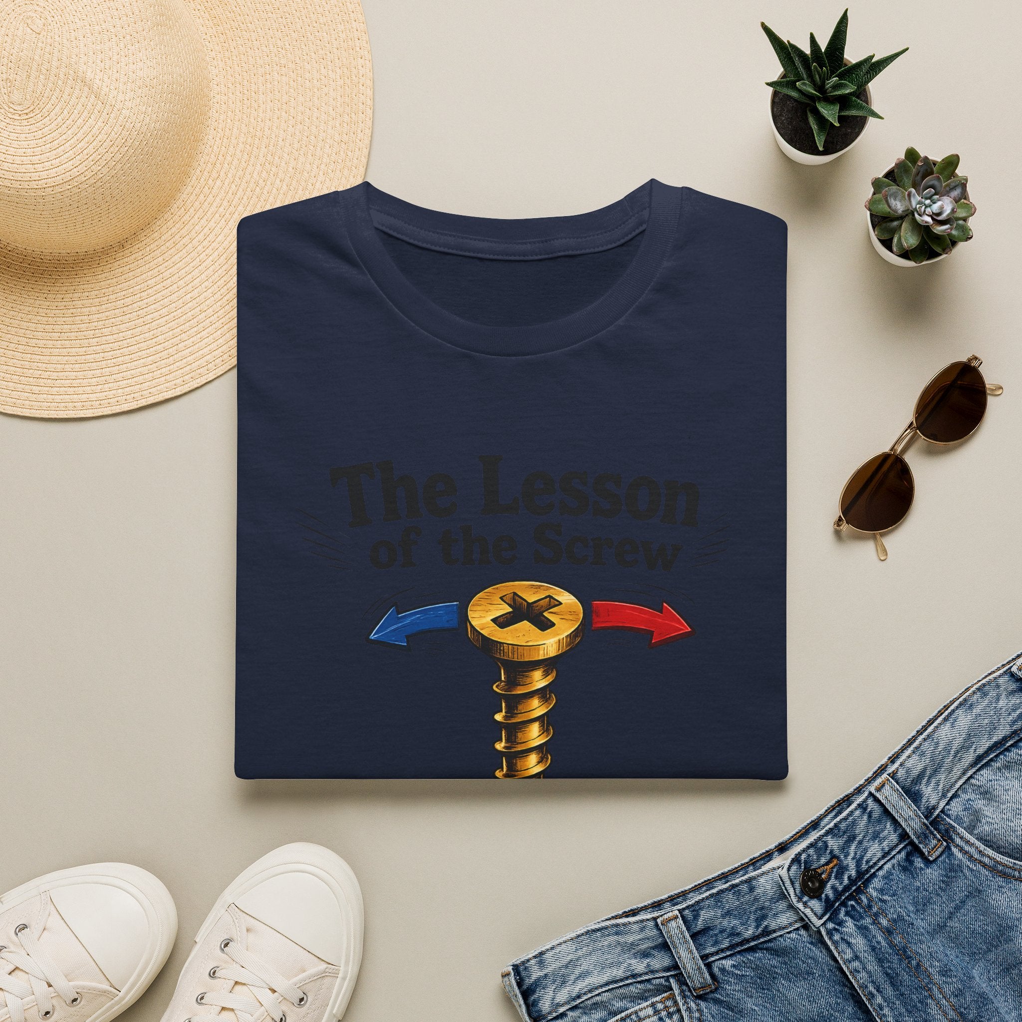 T-Shirt — “The Lesson of the Screw” Funny Instructional Graphic Tee