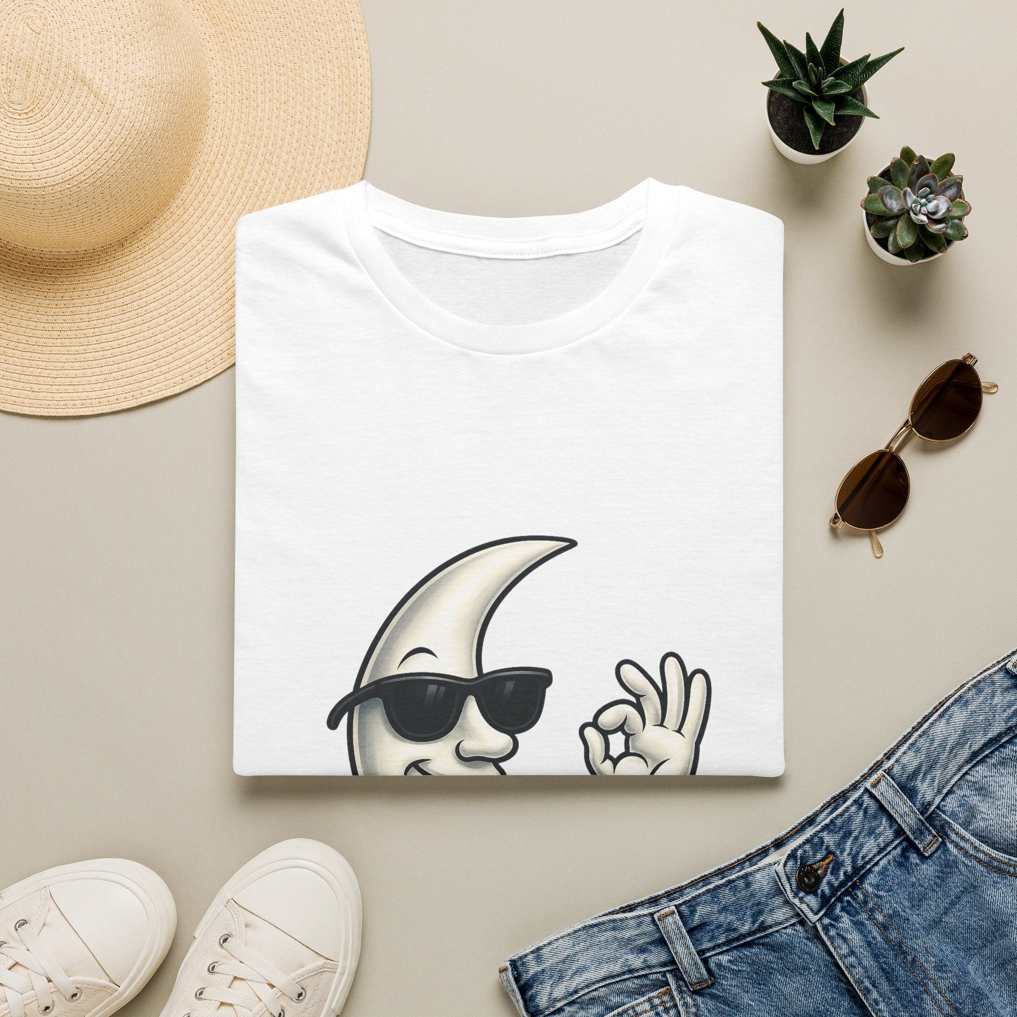 Cool Moon Graphic T-Shirt — Sunglasses Moon