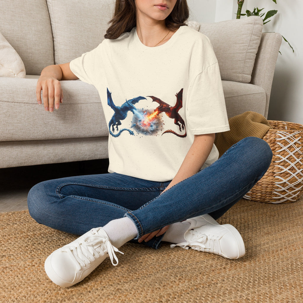 Dragon Duel T-Shirt — Fire vs Ice- Wyverns Graphic Tee