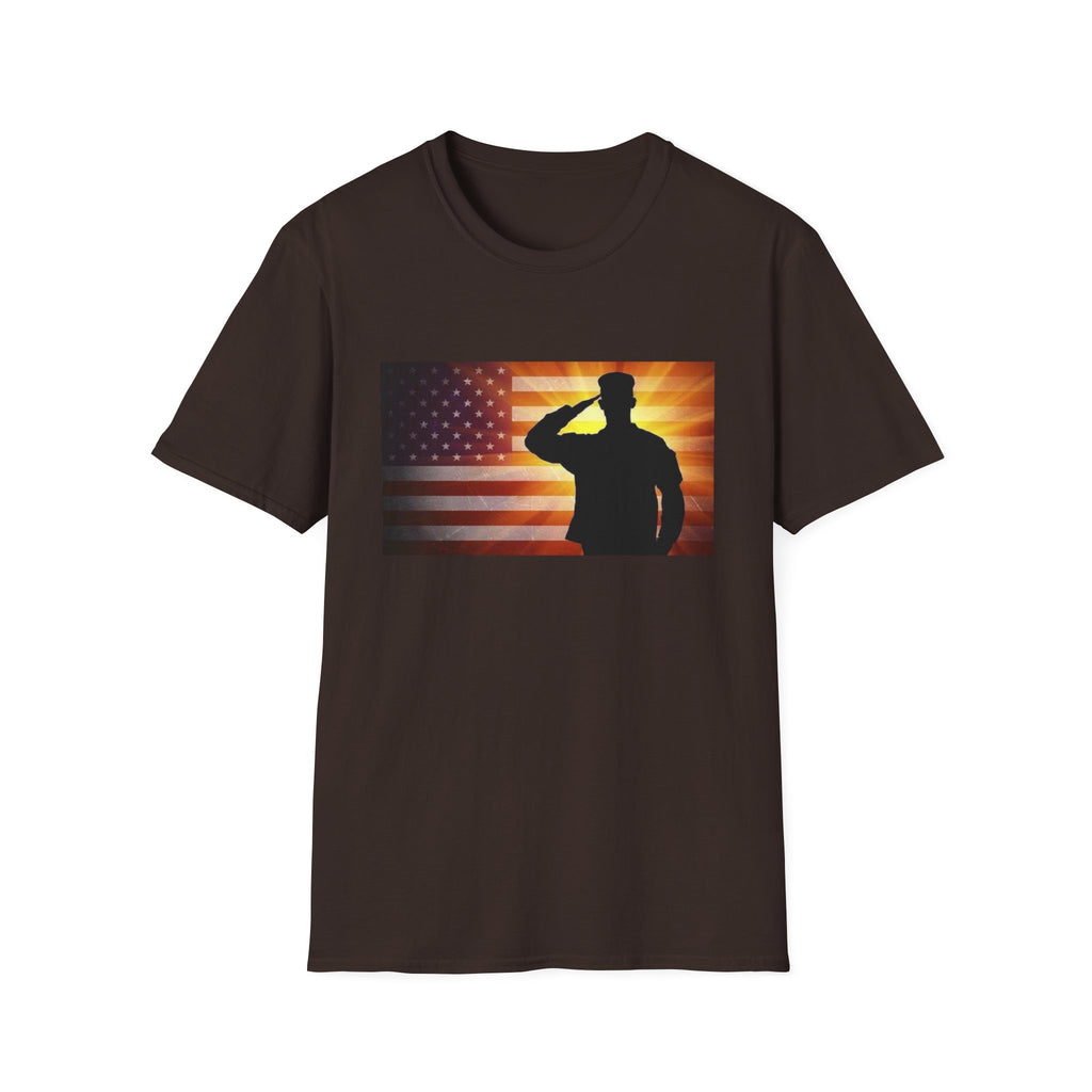 Military Salute T-Shirt — American Flag Veteran Tribute Tee