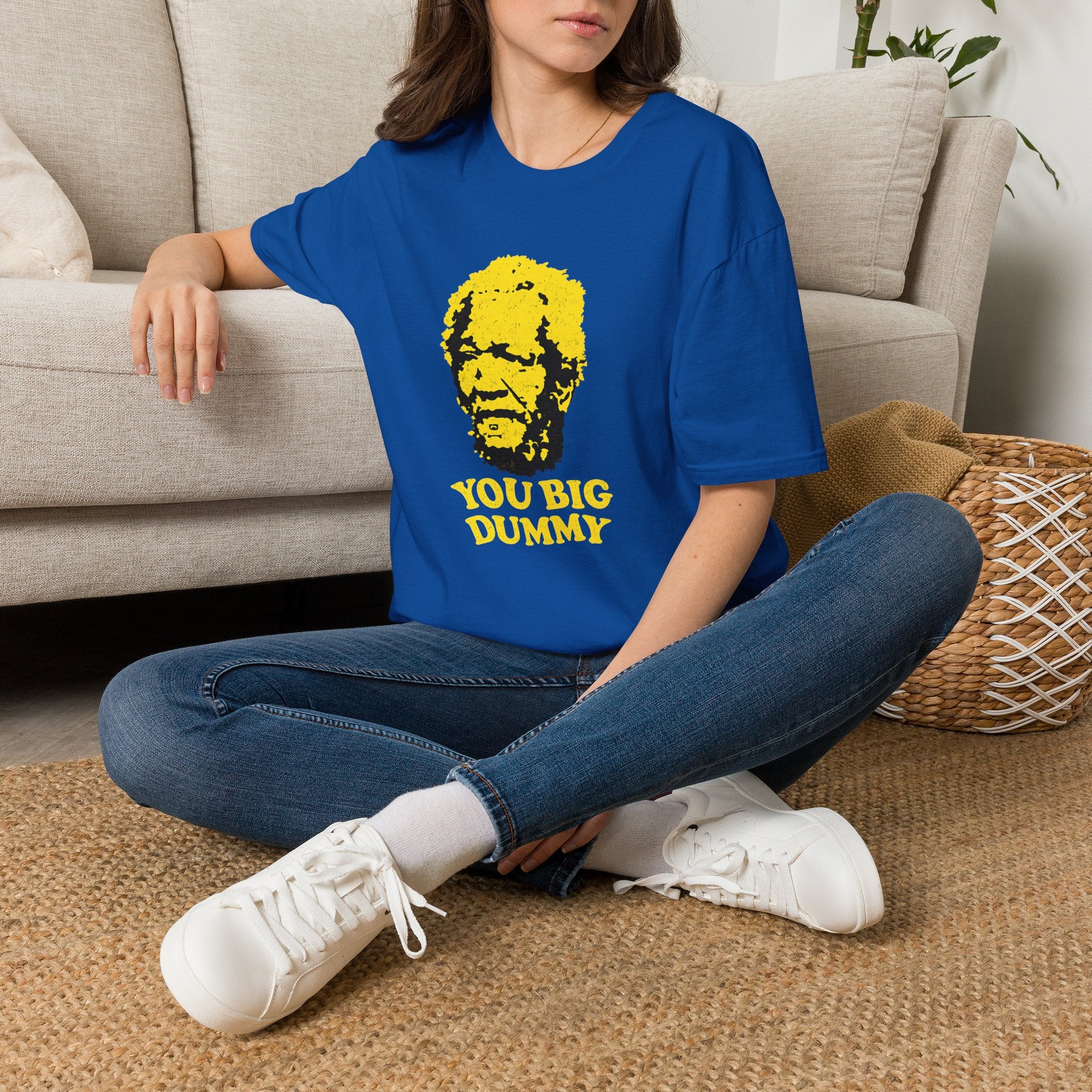 Graphic T-Shirt — Yellow Pop Art Face "You Big Dummy" Retro Humor Tee