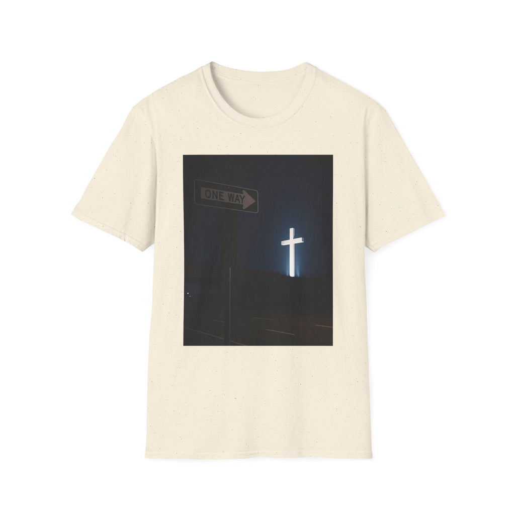 Christian Cross T-Shirt - One Way Street Sign Faith Tee