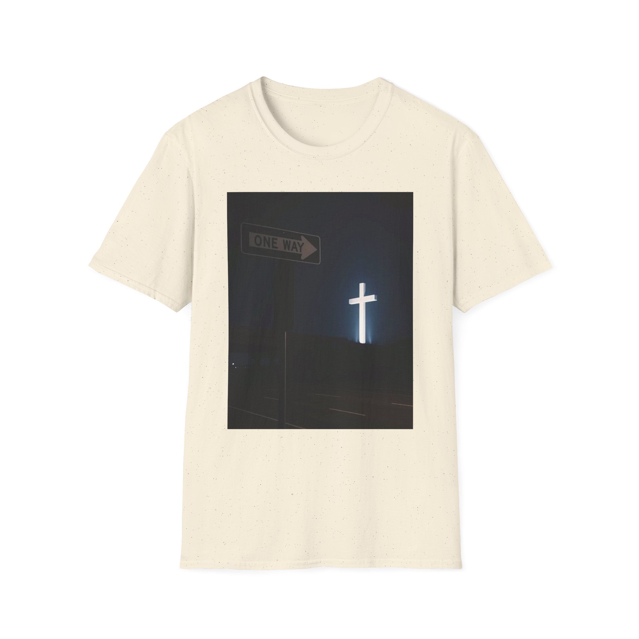 Christian Cross T-Shirt - One Way Street Sign Faith Tee