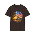 Patriotic Church Sunset T-Shirt — American Flag Chapel Scene