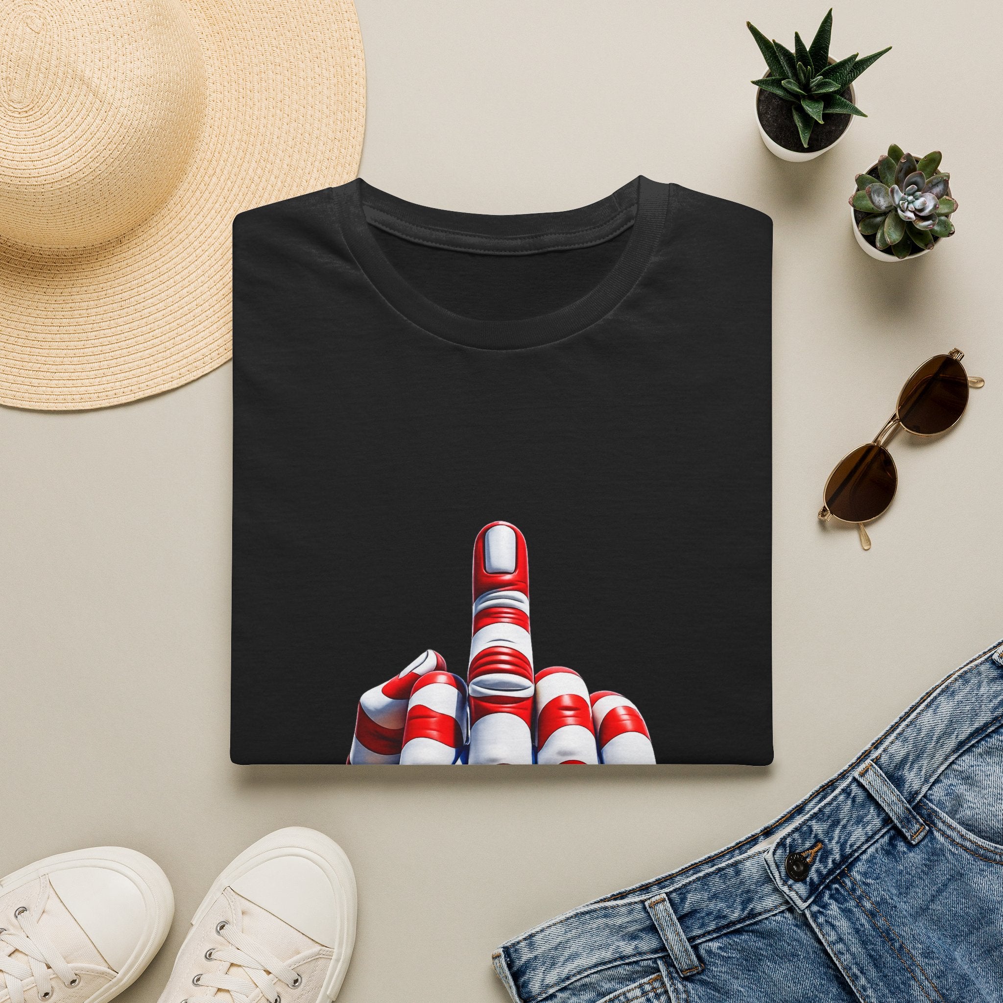 Middle Finger USA Flag T‑Shirt — Patriotic Offensive Graphic Tee