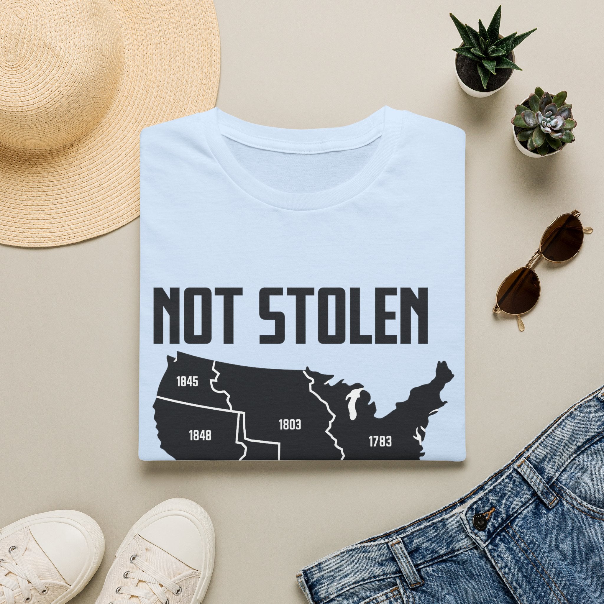 Not Stolen Conquered T‑Shirt — Historical Midwest/Great Plains Map Tee