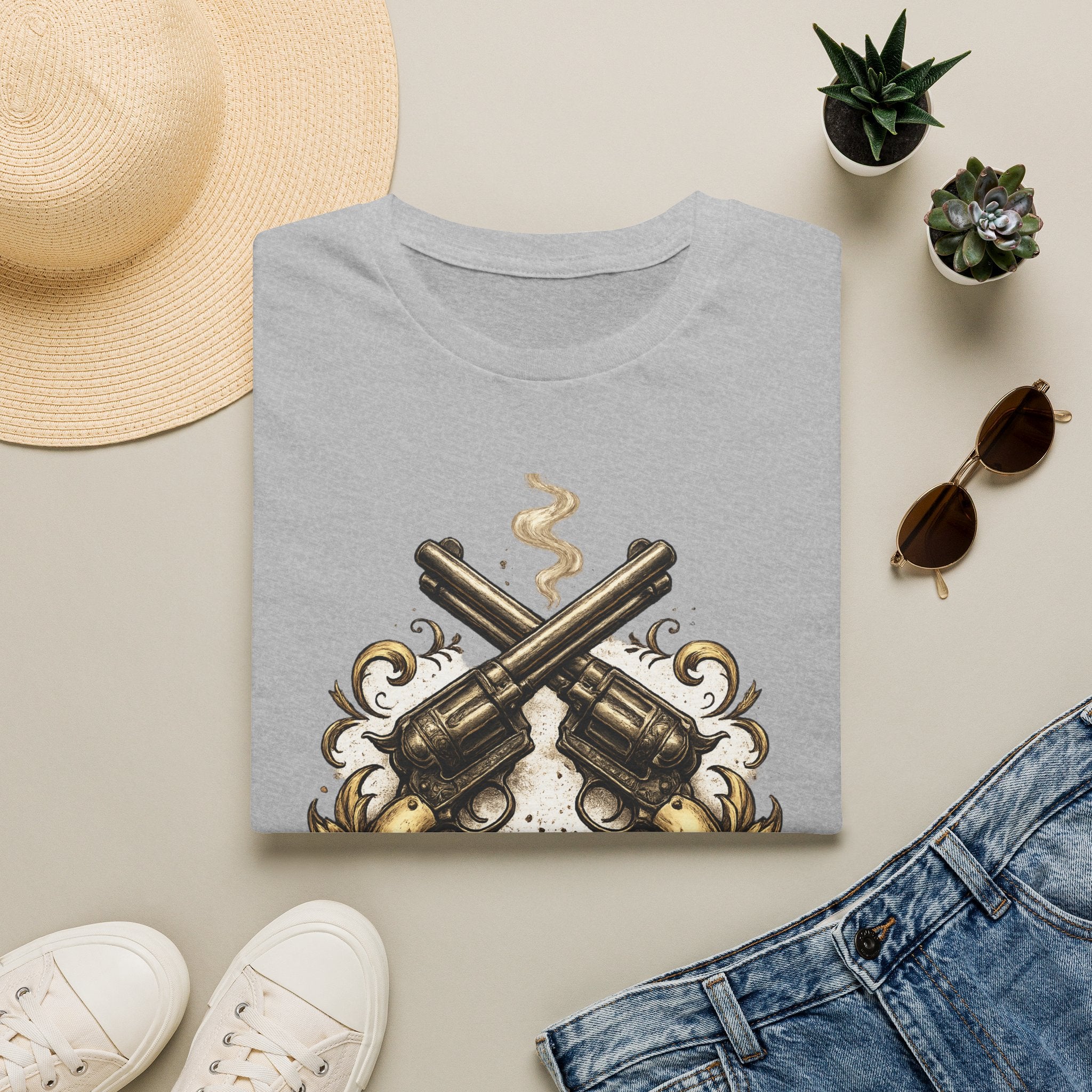 Western Revolver T‑Shirt — "Say When" Vintage Gun Graphic