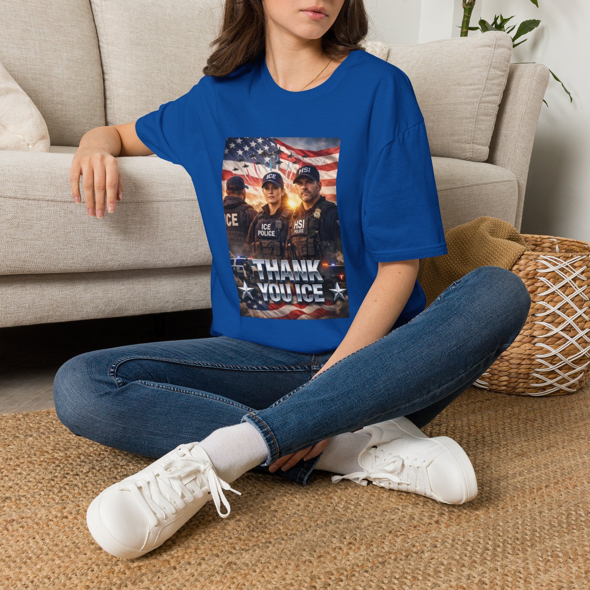 Police Tribute T-Shirt — "Thank You Police" American Flag Design