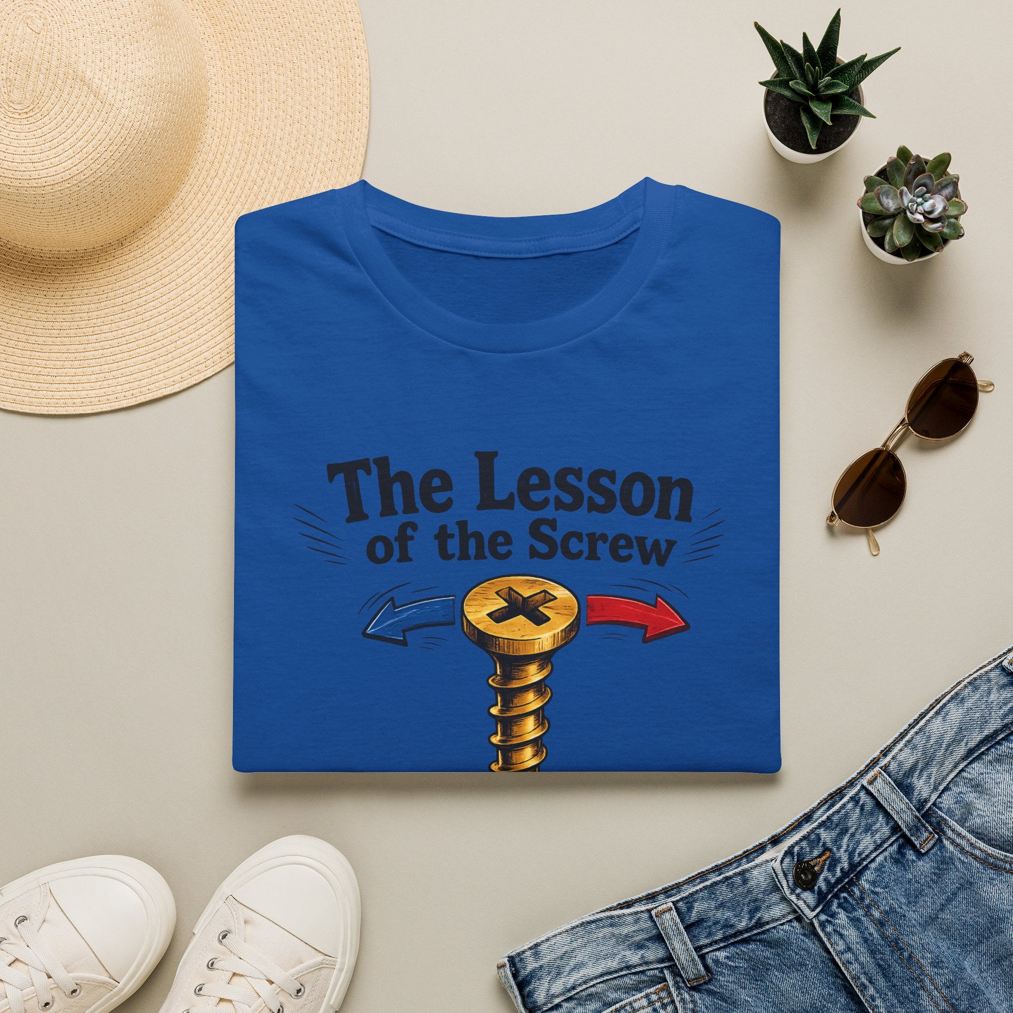 T-Shirt — “The Lesson of the Screw” Funny Instructional Graphic Tee
