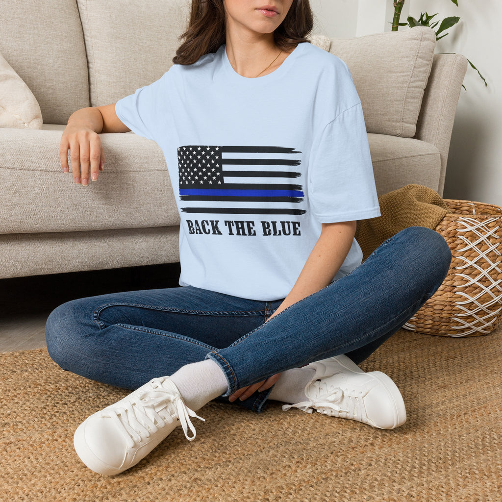 T-Shirt — Thin Blue Line American Flag "Back The Blue" Patrol Tee