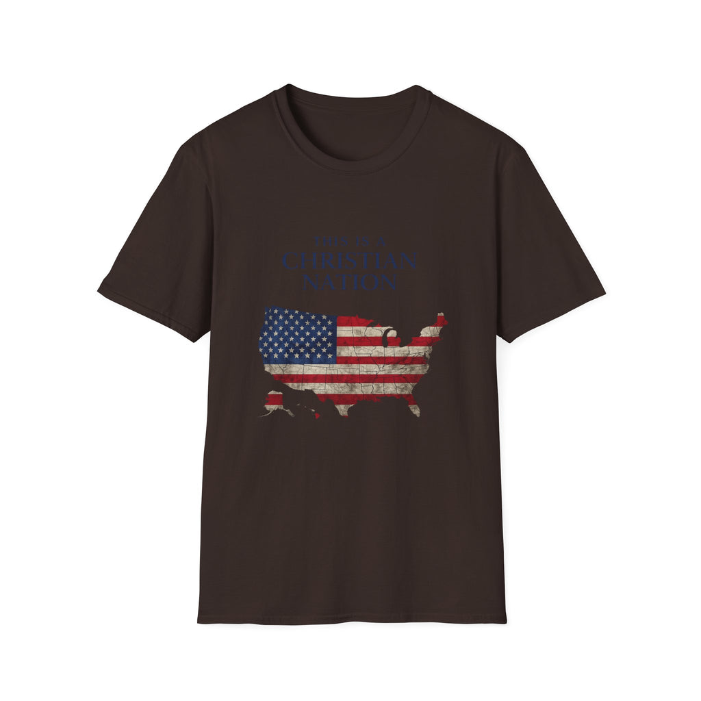 Christian Nation T-Shirt — America Flag Map Graphic