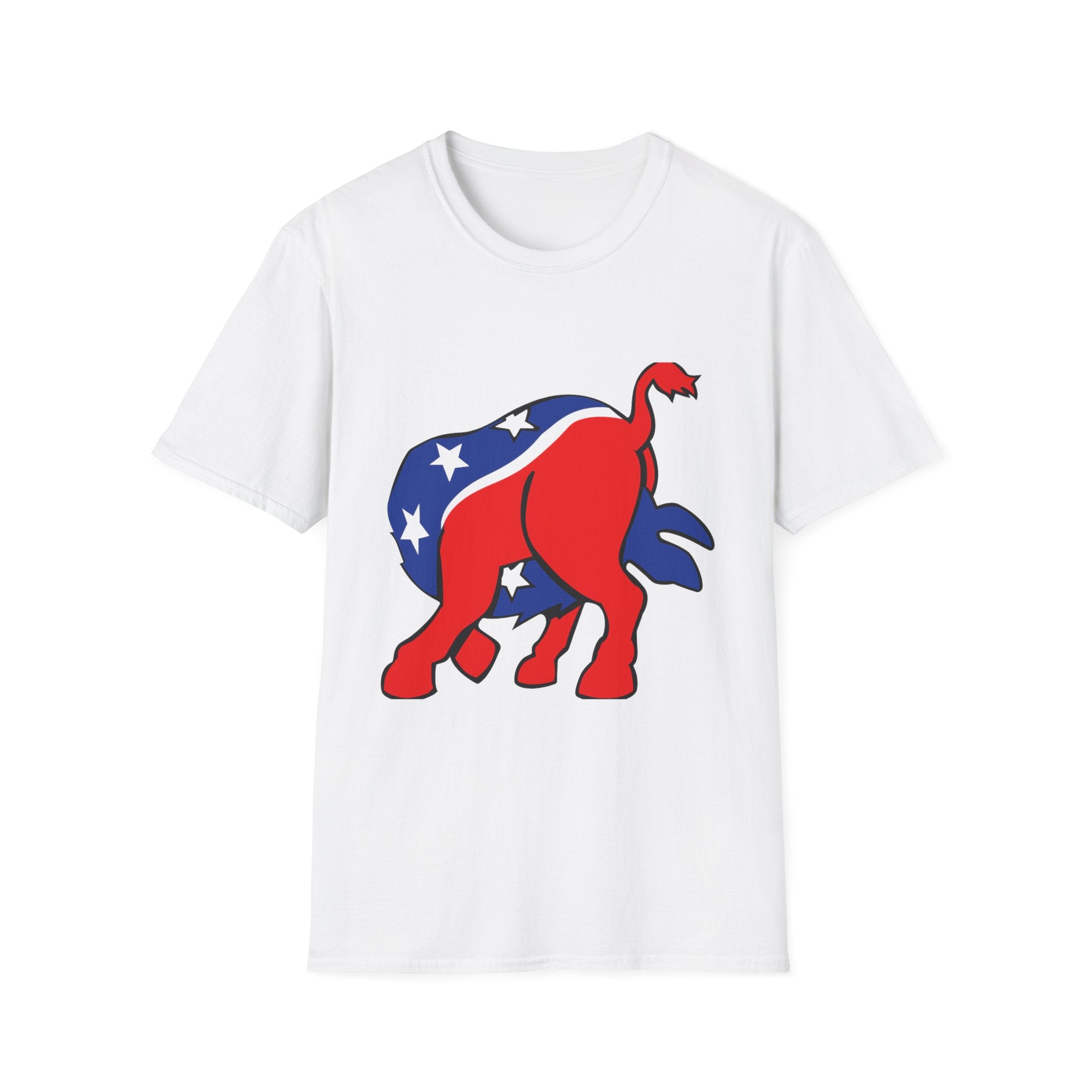 Elephant Political Graphic T-Shirt — Patriotic Red, White & Blue Design