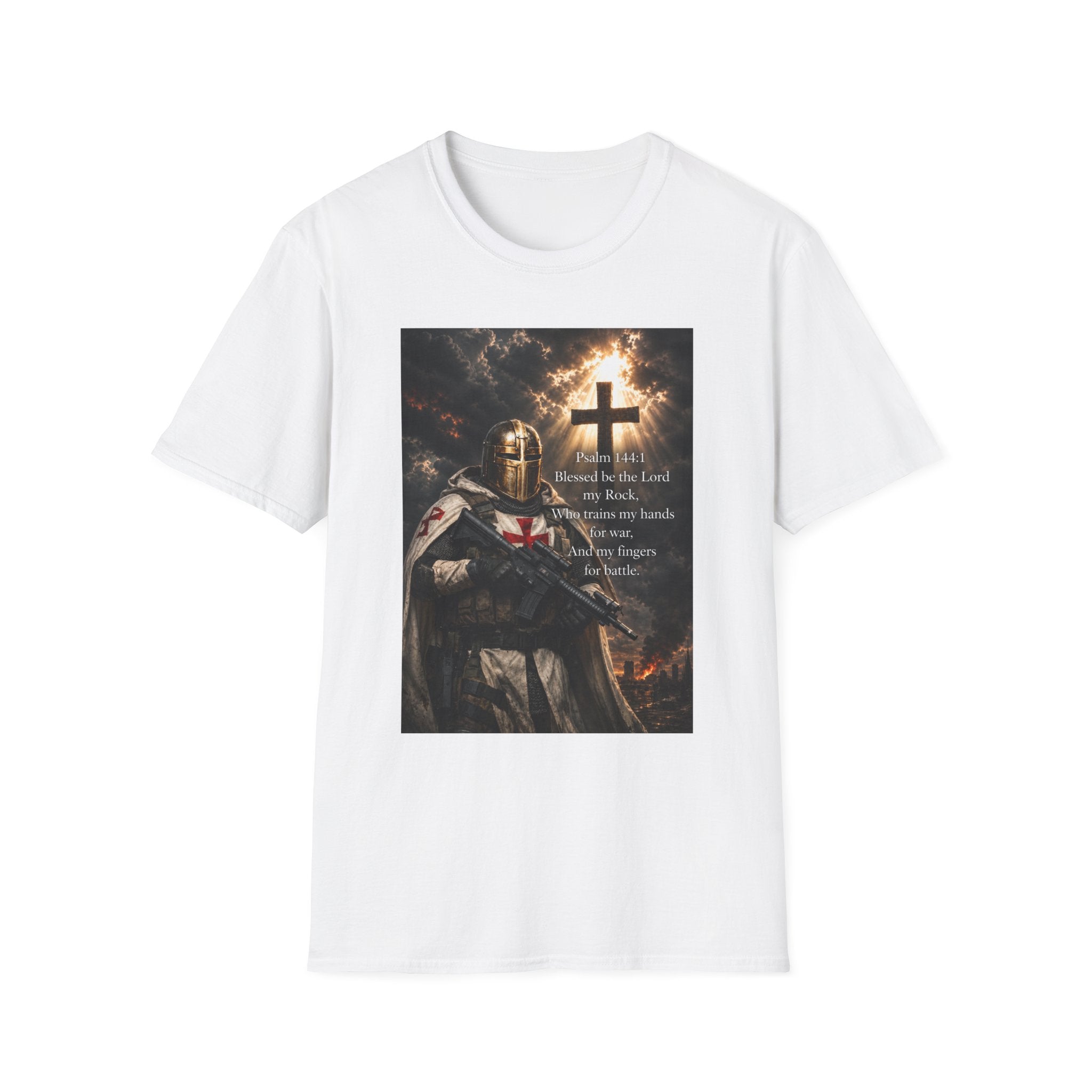 Christian Knight T-Shirt — Psalm 18:1 Faith & Strength Tee