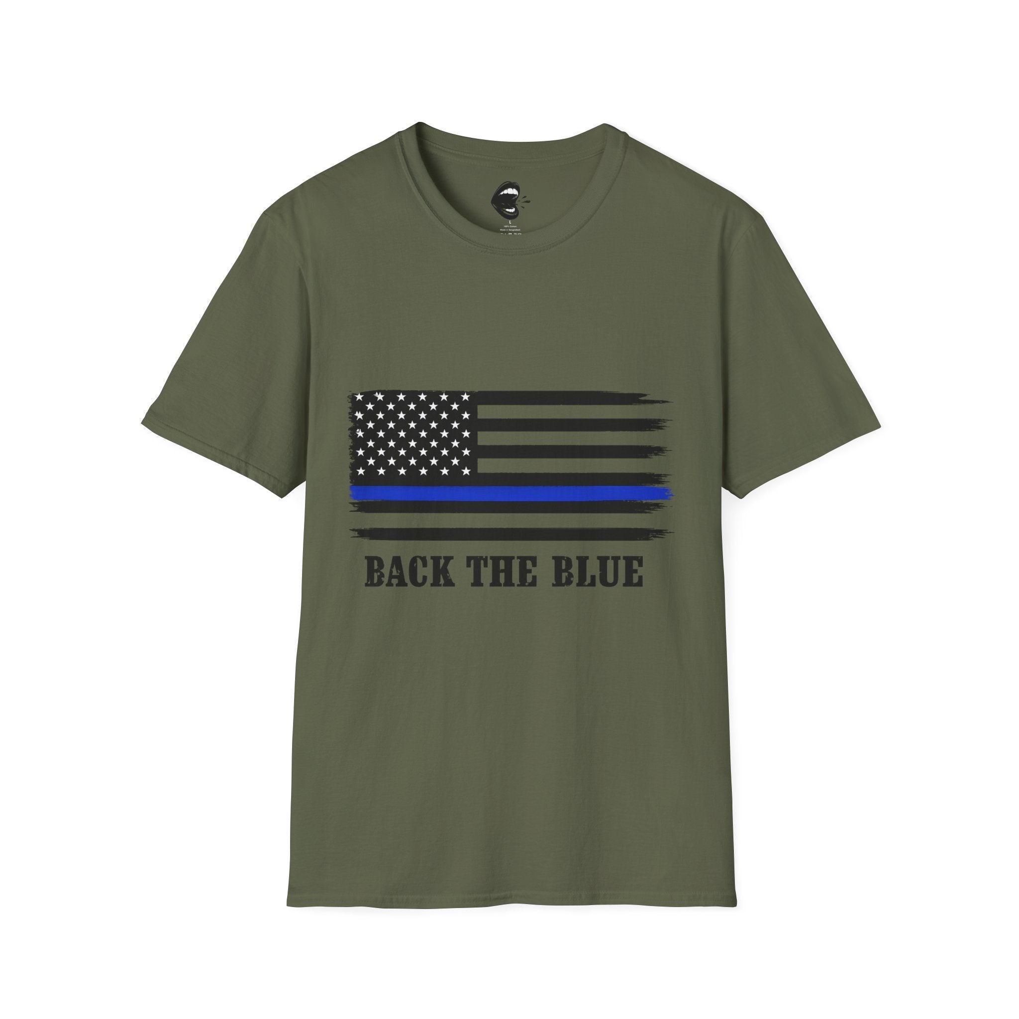 T-Shirt — Thin Blue Line American Flag "Back The Blue" Patrol Tee