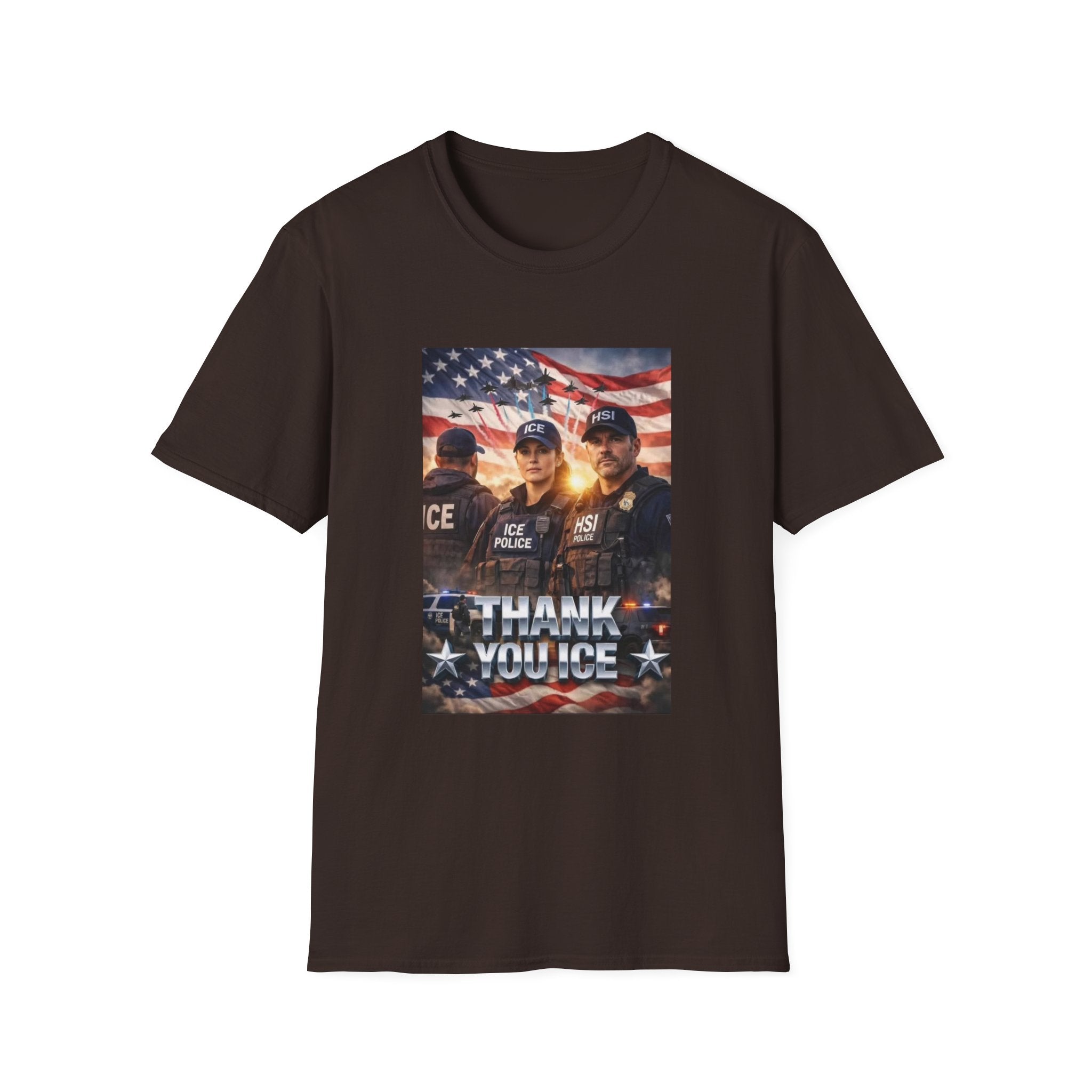 Police Tribute T-Shirt — "Thank You Police" American Flag Design