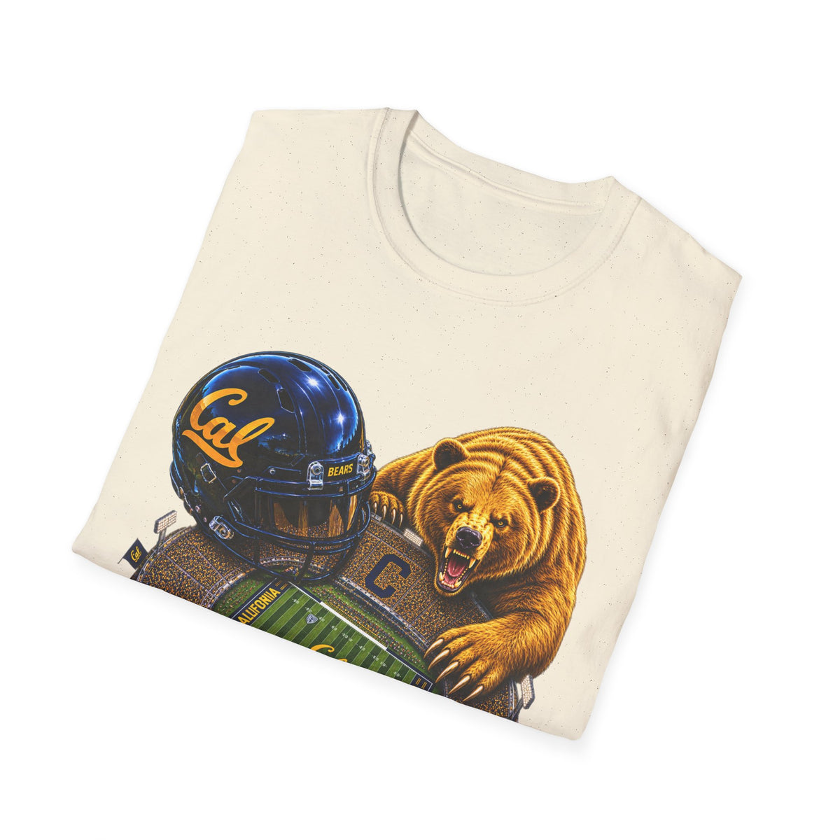 Cal Bears Football Stadium T-Shirt — Golden Bear Helmet Stadium Graphic