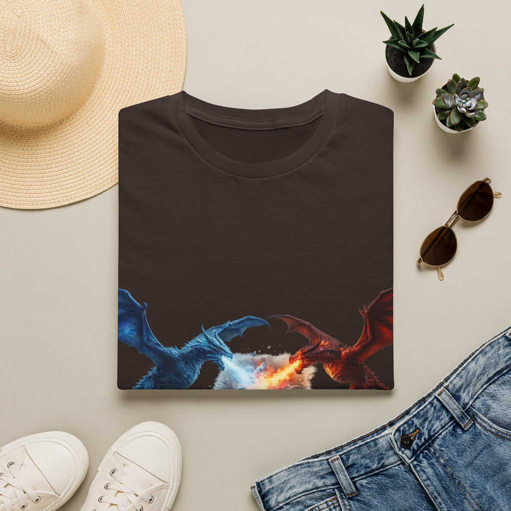 Dragon Duel T-Shirt — Fire vs Ice- Wyverns Graphic Tee