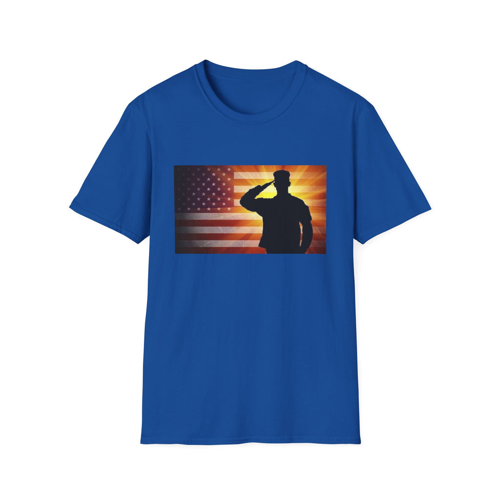 Military Salute T-Shirt — American Flag Veteran Tribute Tee