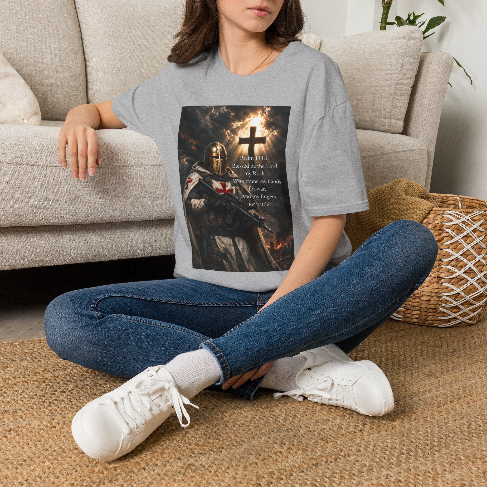 Christian Knight T-Shirt — Psalm 18:1 Faith & Strength Tee