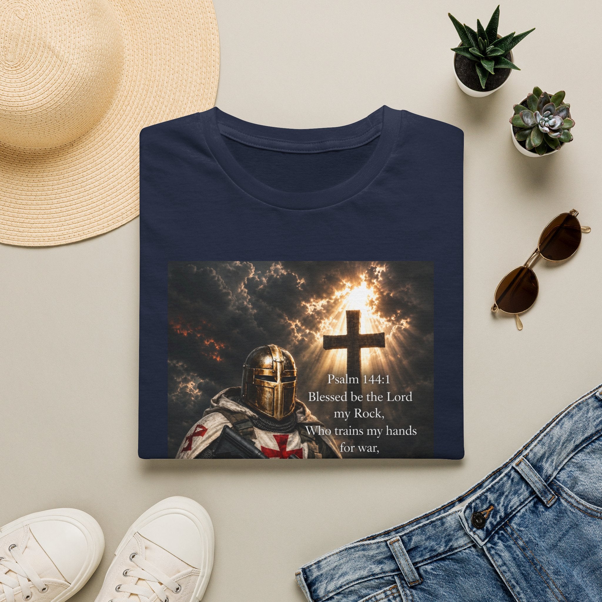 Christian Knight T-Shirt — Psalm 18:1 Faith & Strength Tee