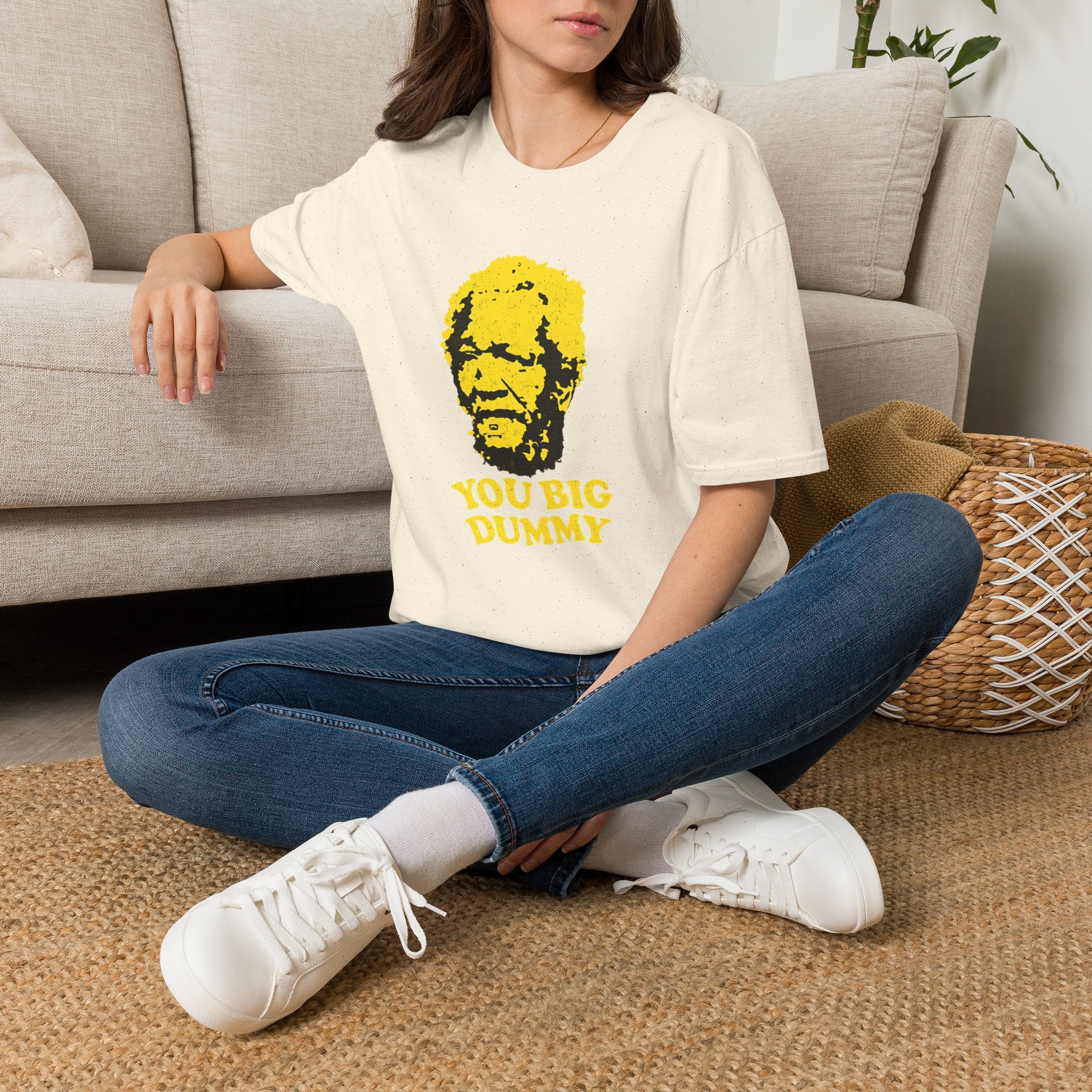 Graphic T-Shirt — Yellow Pop Art Face "You Big Dummy" Retro Humor Tee