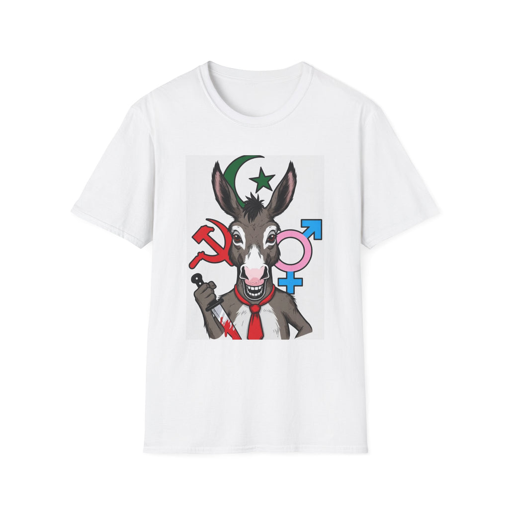 Political Donkey Graphic T-Shirt — Progressive Symbols Cartoon Tee