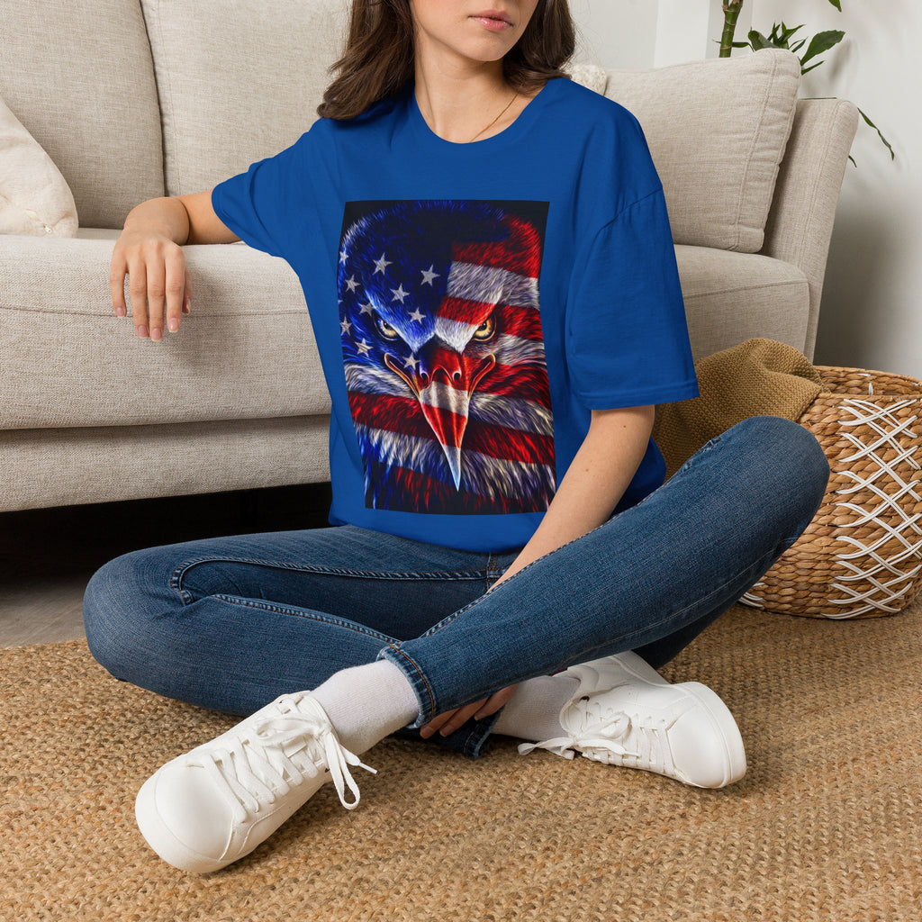 Patriotic Eagle T-Shirt — American Flag Bald Eagle Graphic Tee