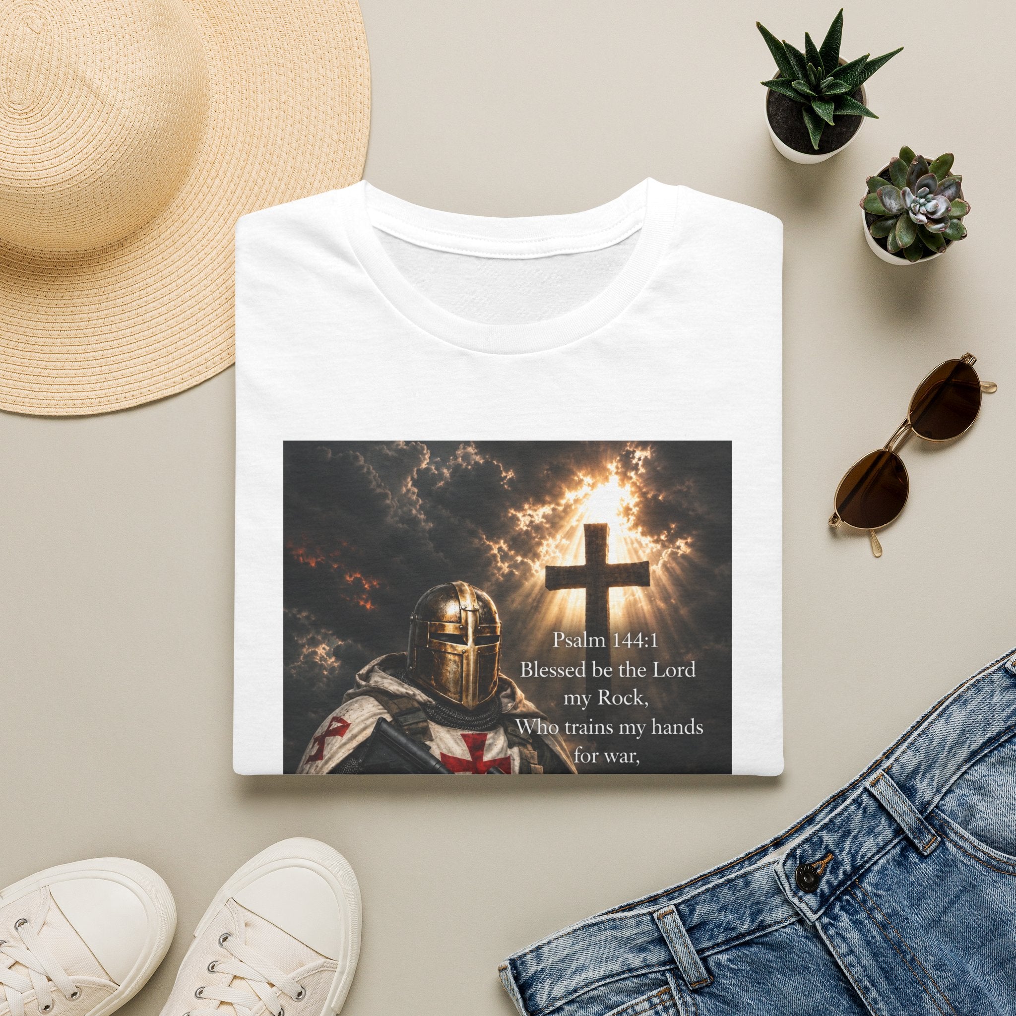 Christian Knight T-Shirt — Psalm 18:1 Faith & Strength Tee