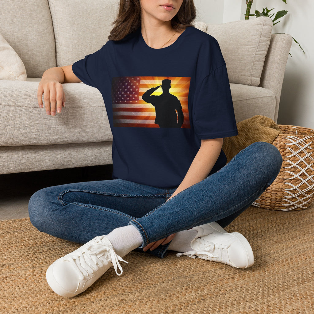 Military Salute T-Shirt — American Flag Veteran Tribute Tee