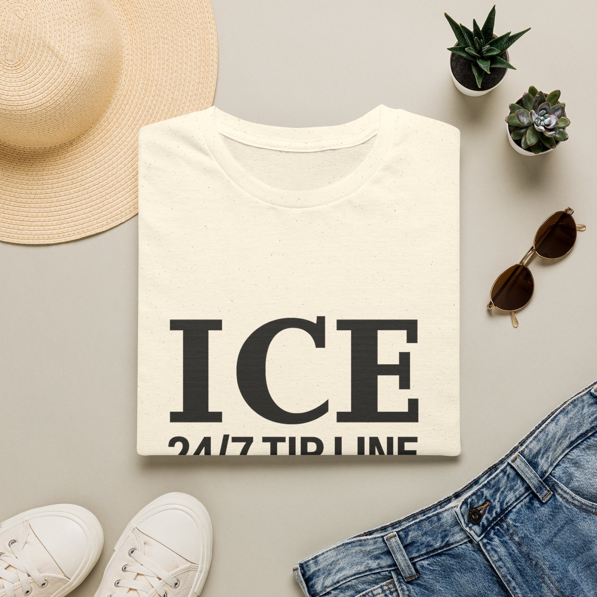 ICE 24/7 Tip Line T-Shirt — Funny ICE Hotline Graphic Tee