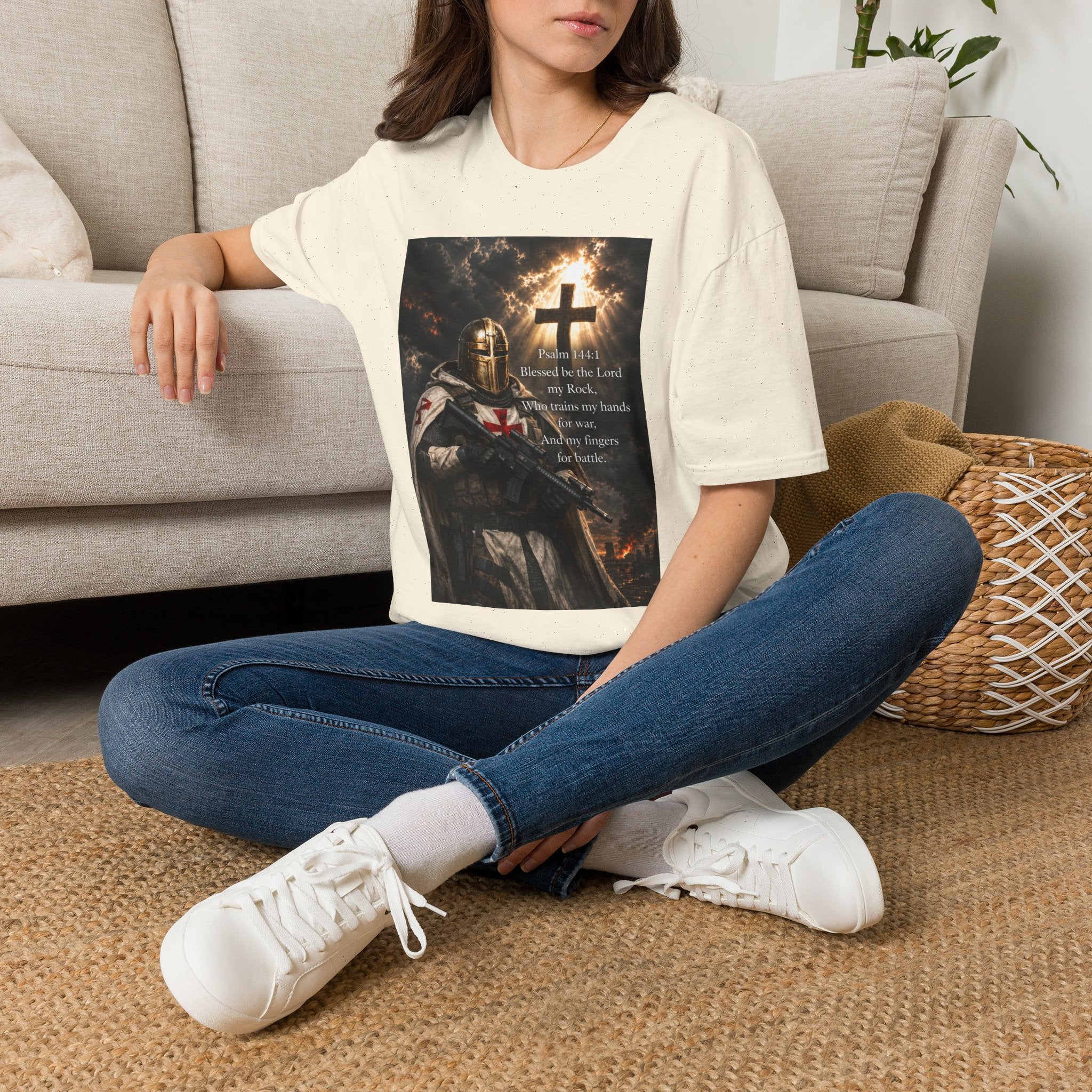 Christian Knight T-Shirt — Psalm 18:1 Faith & Strength Tee
