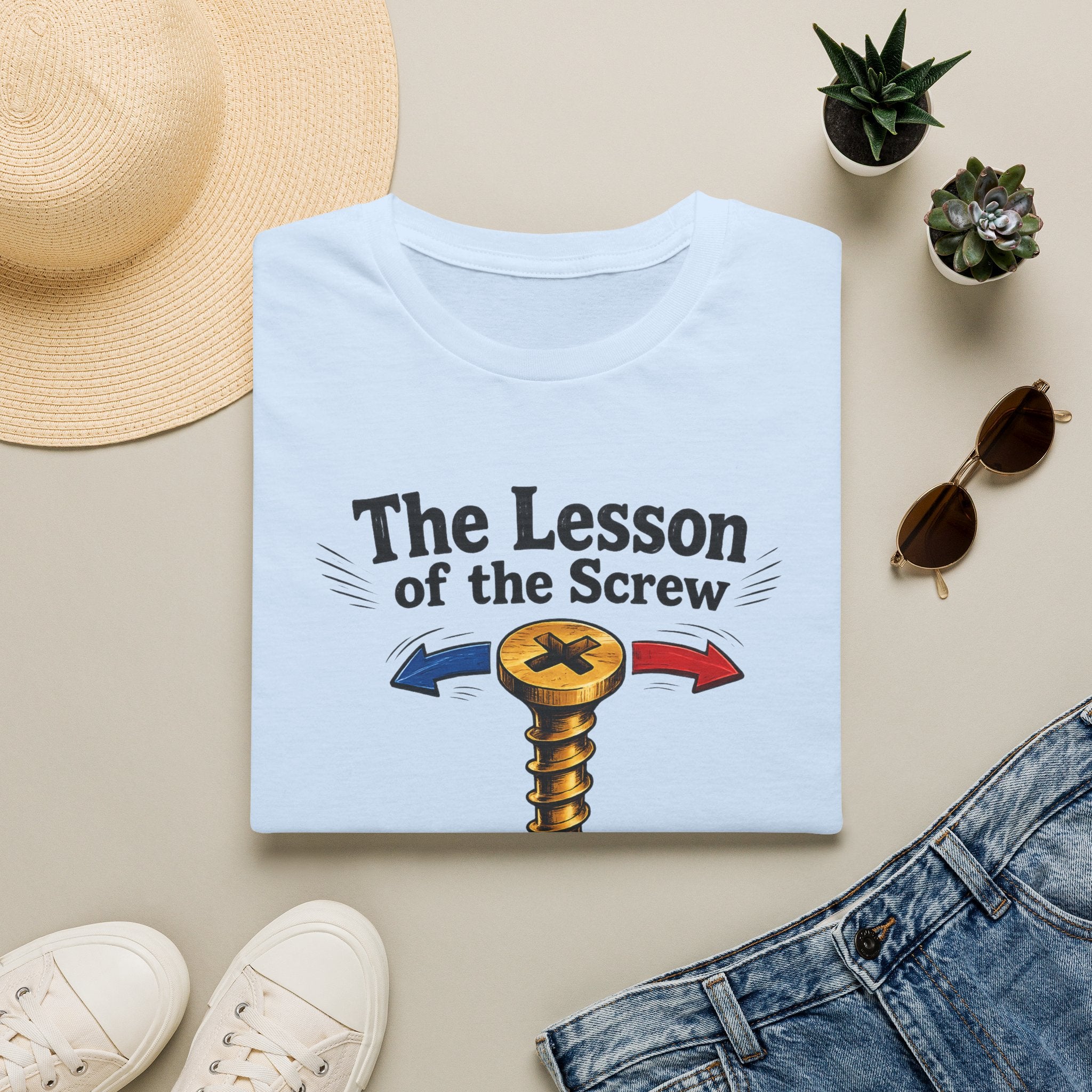T-Shirt — “The Lesson of the Screw” Funny Instructional Graphic Tee