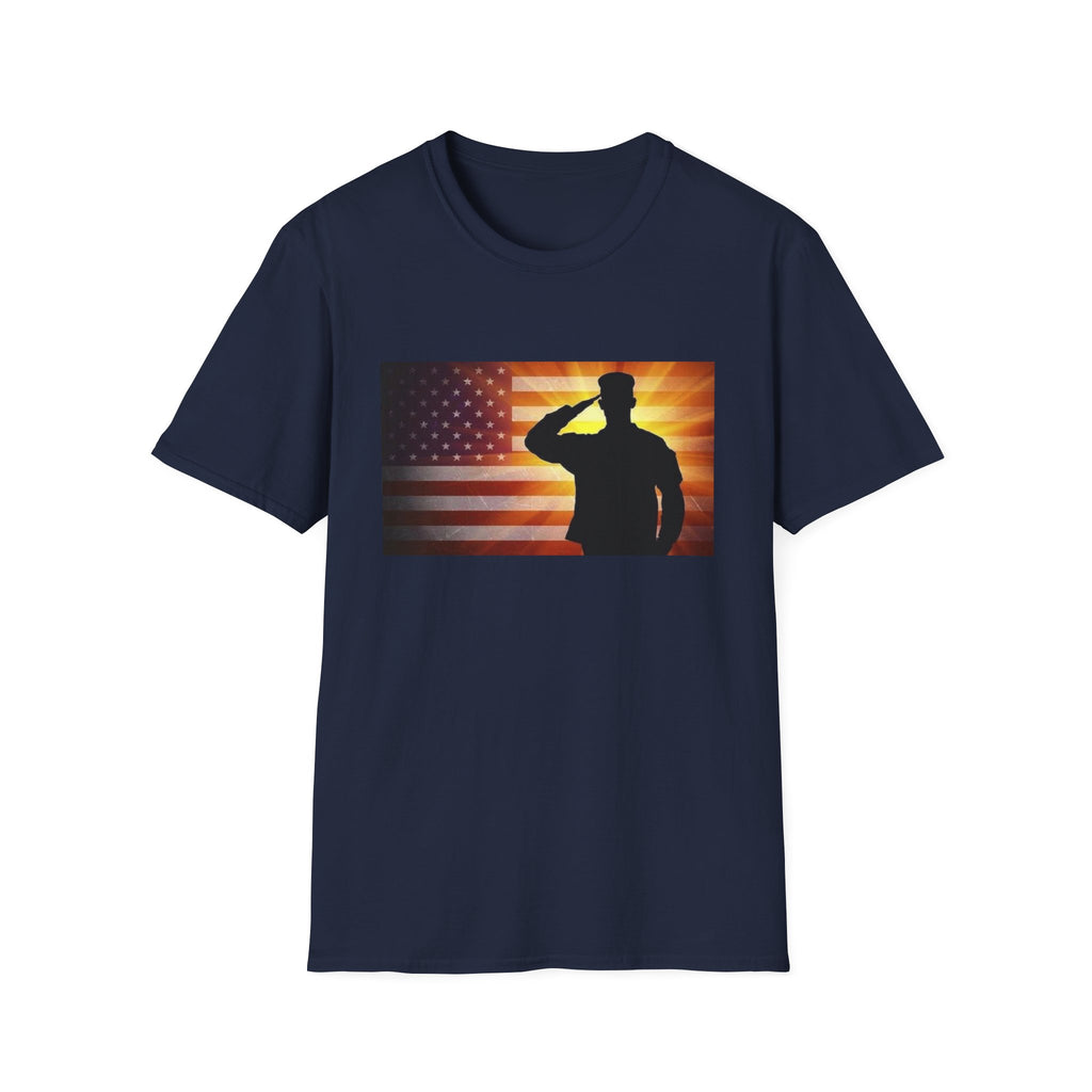 Military Salute T-Shirt — American Flag Veteran Tribute Tee