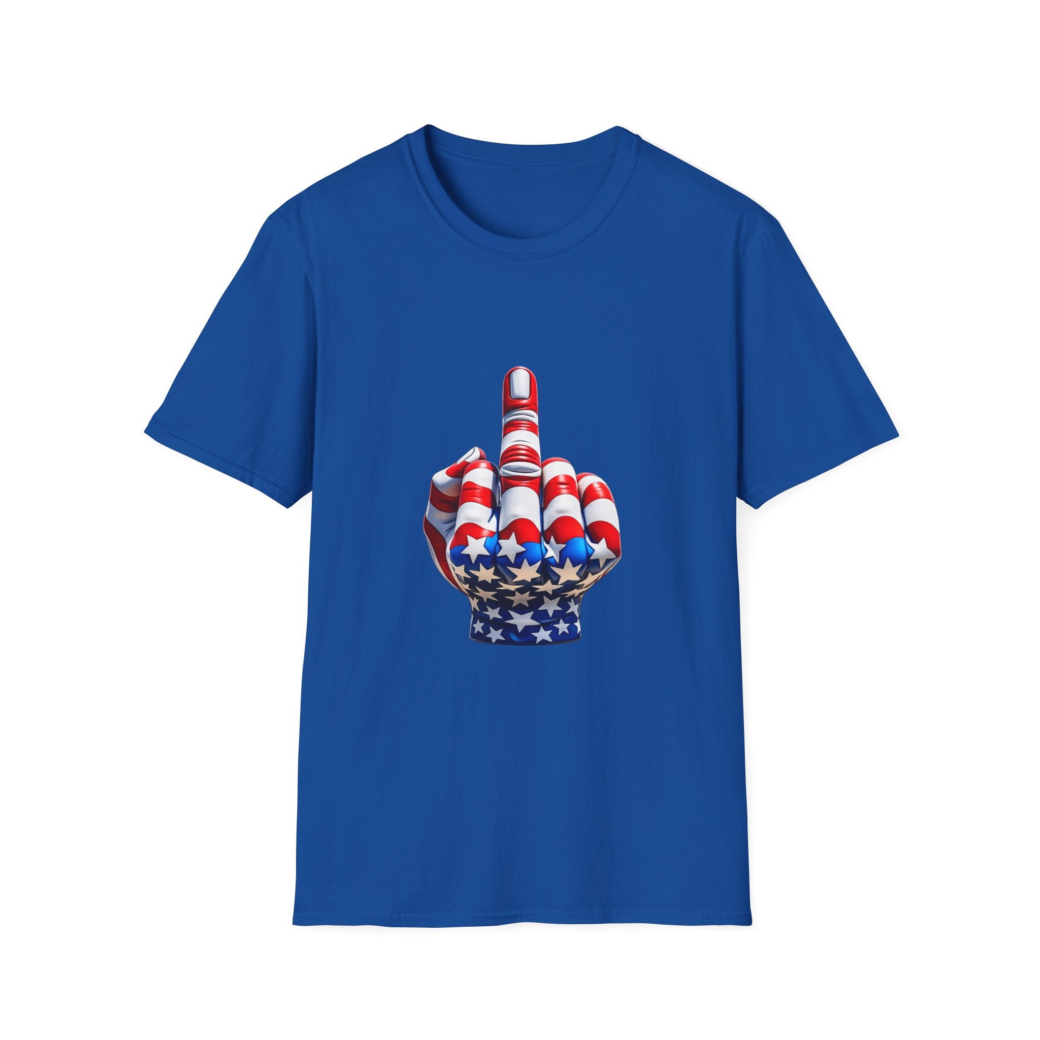 Middle Finger USA Flag T‑Shirt — Patriotic Offensive Graphic Tee