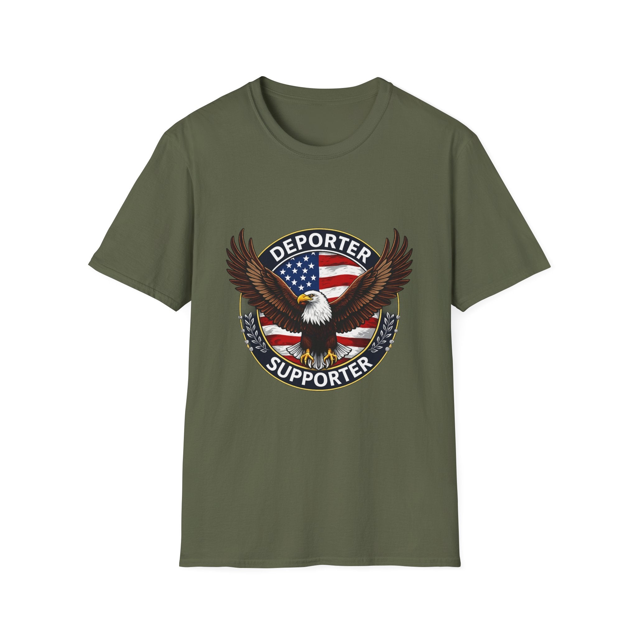 Deporter Supporter T-Shirt — Patriotic Eagle American Flag Tee