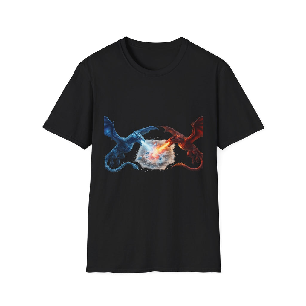 Dragon Duel T-Shirt — Fire vs Ice- Wyverns Graphic Tee