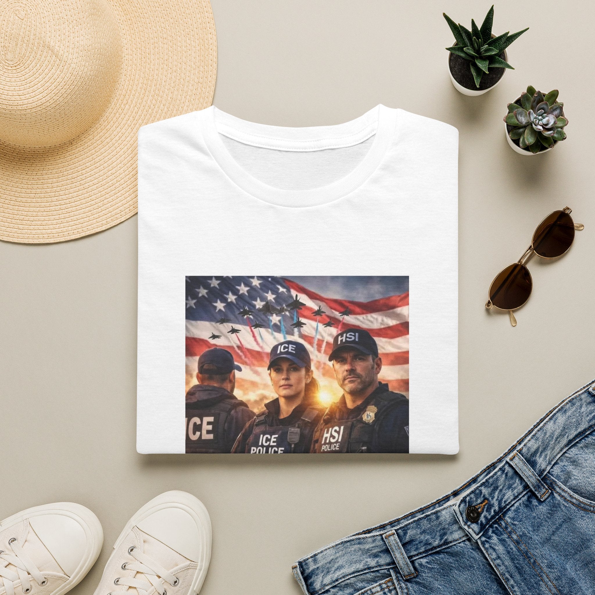 Police Tribute T-Shirt — "Thank You Police" American Flag Design