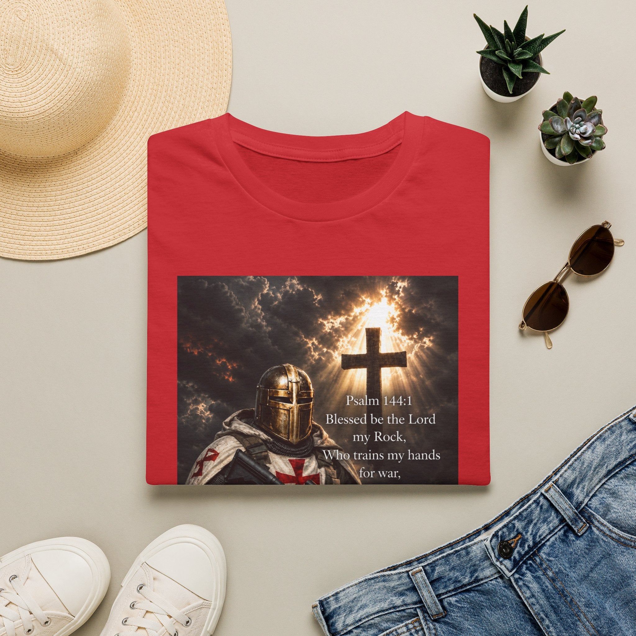 Christian Knight T-Shirt — Psalm 18:1 Faith & Strength Tee