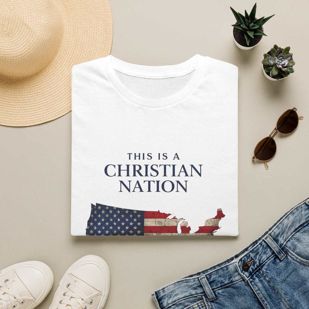 Christian Nation T-Shirt — America Flag Map Graphic