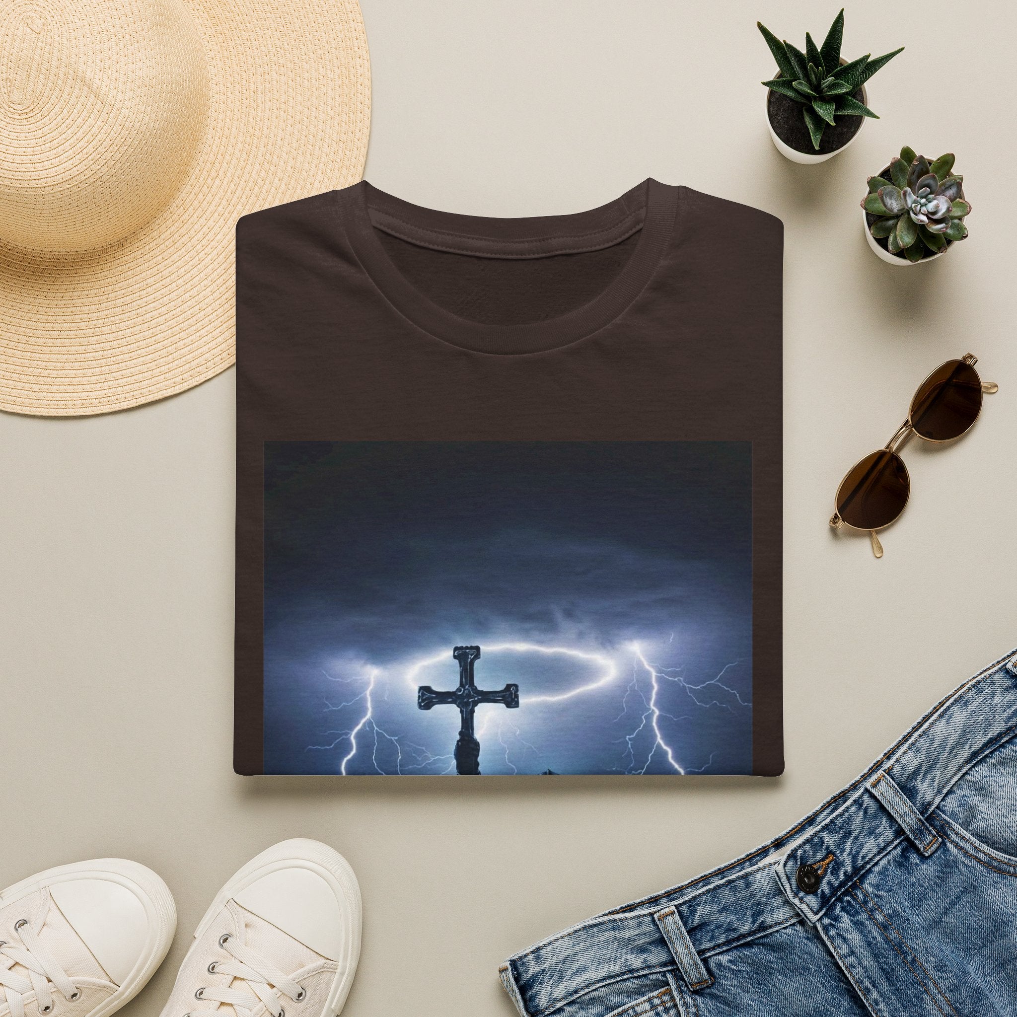 Make No Peace With Evil T-Shirt – Lightning Cross Christian Faith Tee
