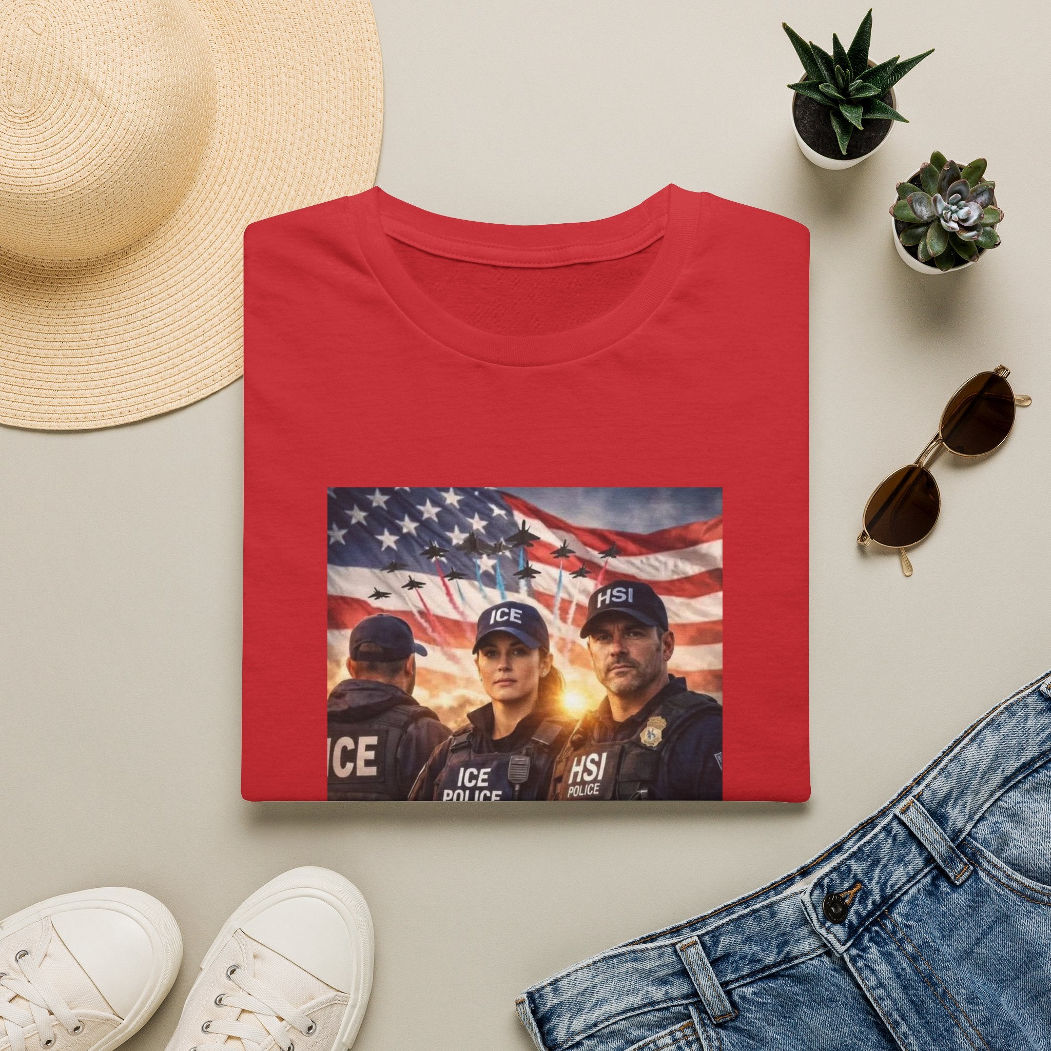 Police Tribute T-Shirt — "Thank You Police" American Flag Design