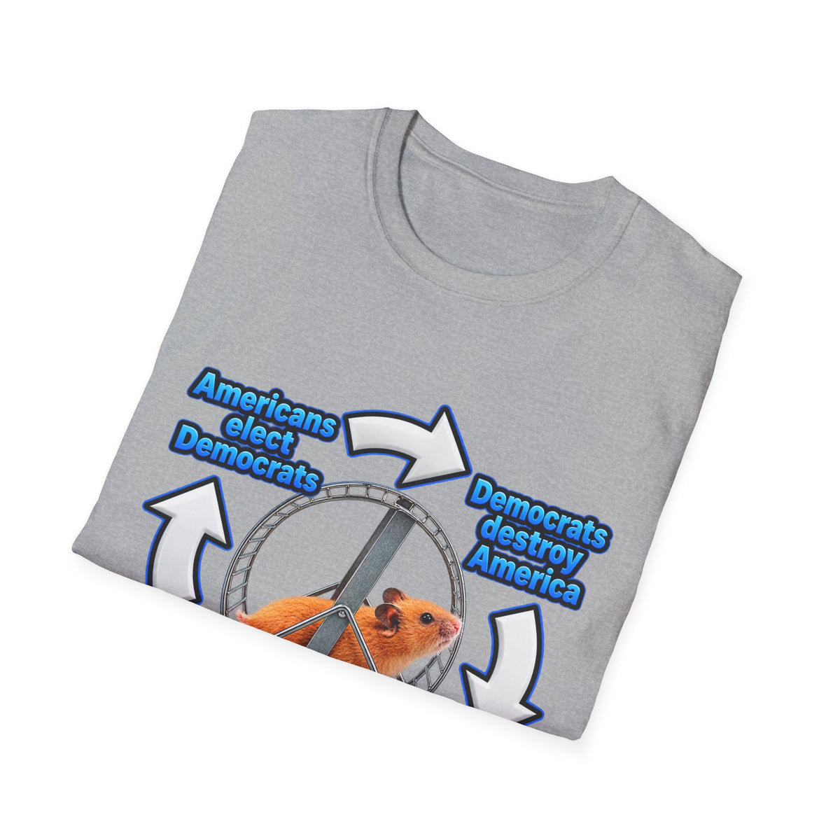 Hamster Wheel Politics T-Shirt — "Americans Elect/Destroy" Satire Tee